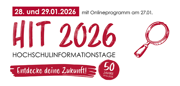 Banner mit Beschriftung HIT Hochschulinformationstage 2026