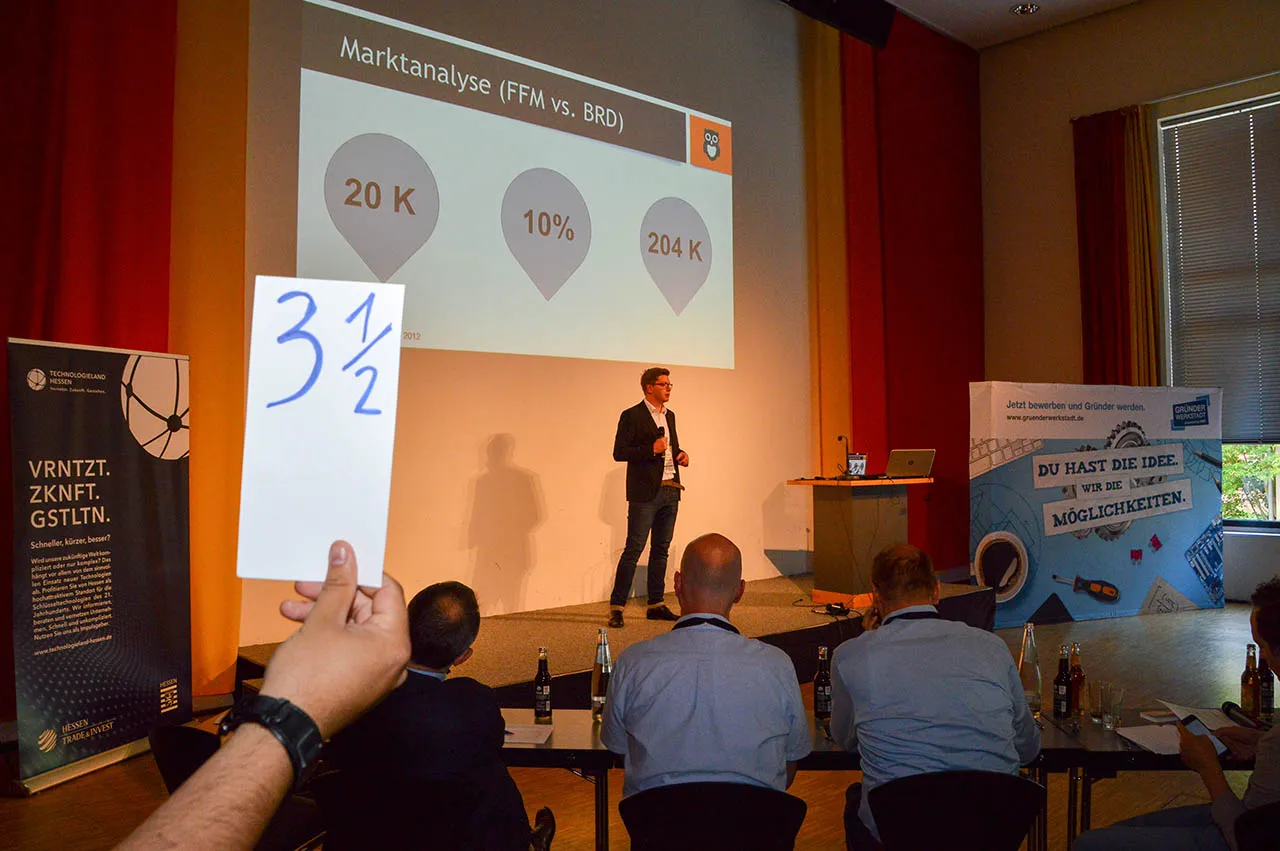 Pitch beim Startup Weekend Mittelhessen.