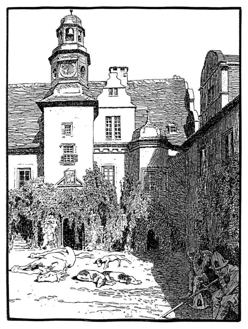 Die Motivvorlagen für seine Märchenillustrationen fand Otto Ubbelohde in Hessen: Wie hier den Schlosshof in Weilburg, der zur Illustration des Märchens „Dornröschen“ diente. Foto: Landkreis Marburg-Biedenkopf