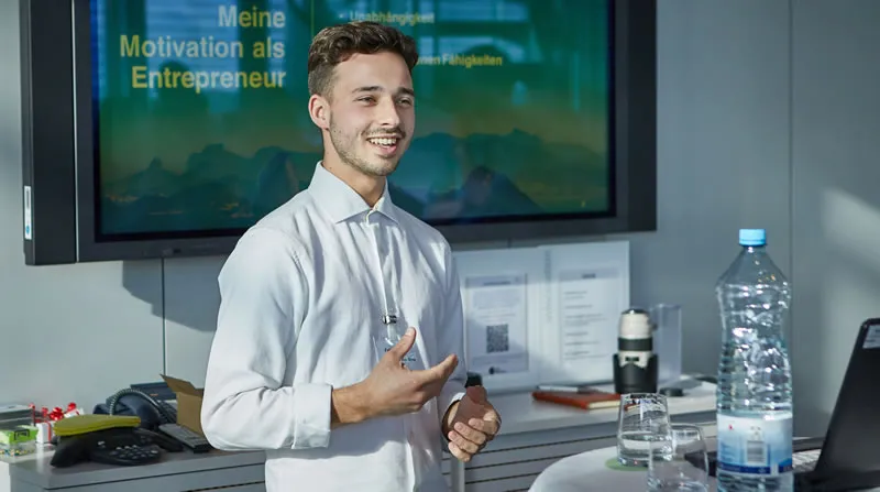 Fabian Annich beim Pitch zu TalentZ im vergangenen Jahr