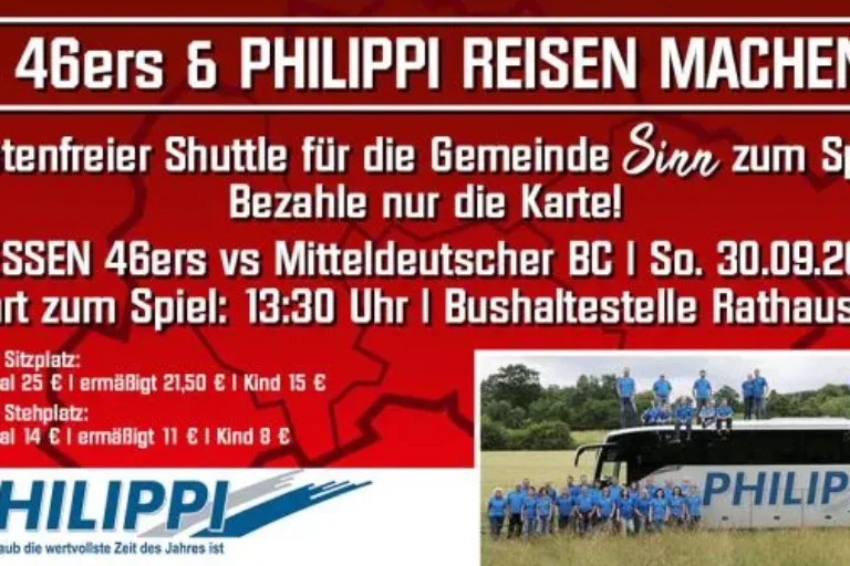 ​GIESSEN 46ers & Philippi Reisen machen mobil Unbeschwert zu den Heimspielen