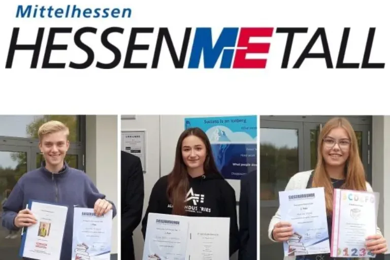 „Bester Praktikumsbericht 2020/2021“ –  HESSENMETALL und SCHULEWIRTSCHAFT gratulierten den Landessieger*innen